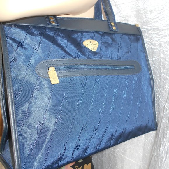 Nwt LAURENT DAVID Large Navy Travel Bag - Picture 6 of 8